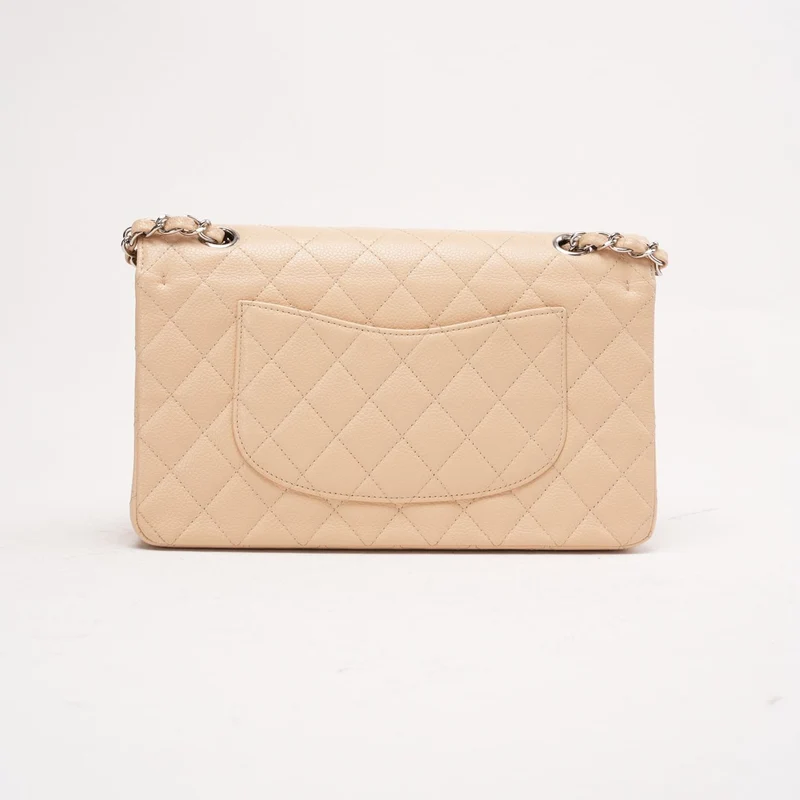 Chanel Medium Classic Double Flap Bag Caviar Beige 2011