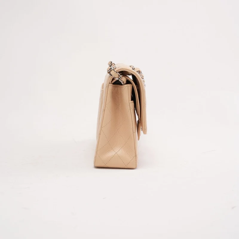 Chanel Medium Classic Double Flap Bag Caviar Beige 2011