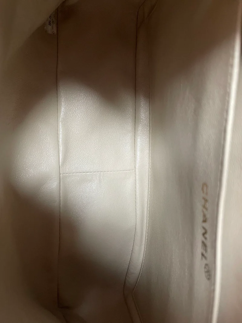 Chanel Vintage Jumbo Classic Single Flap Leinen-Canvas Beige 1997
