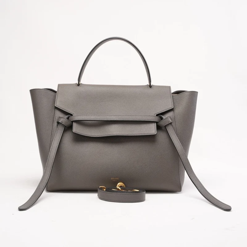 Celine Micro Belt Bag in Grau aus genarbtem Kalbsleder, 2016