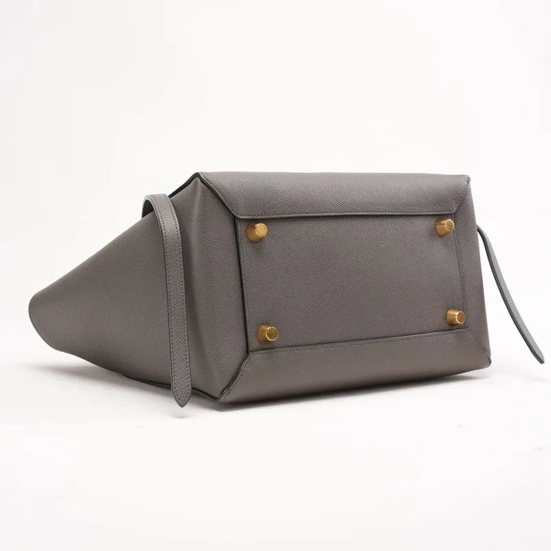 Celine Micro Belt Bag in Grau aus genarbtem Kalbsleder, 2016