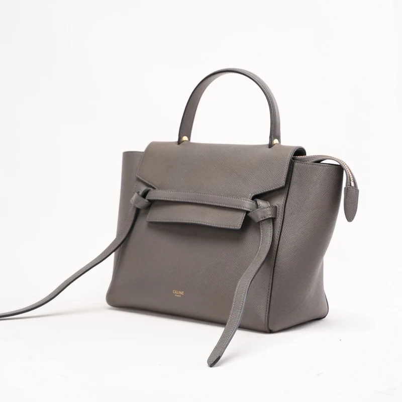 Celine Nano Gürteltasche in Grau aus genarbtem Kalbsleder 2019