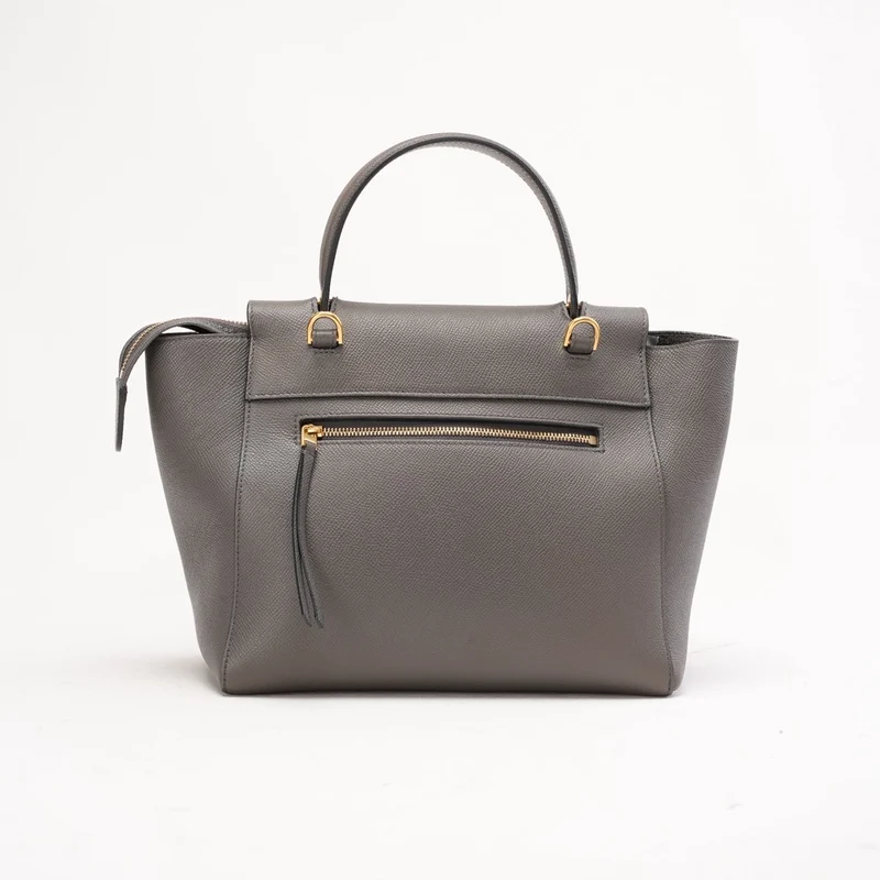 Celine Nano Gürteltasche in Grau aus genarbtem Kalbsleder 2019