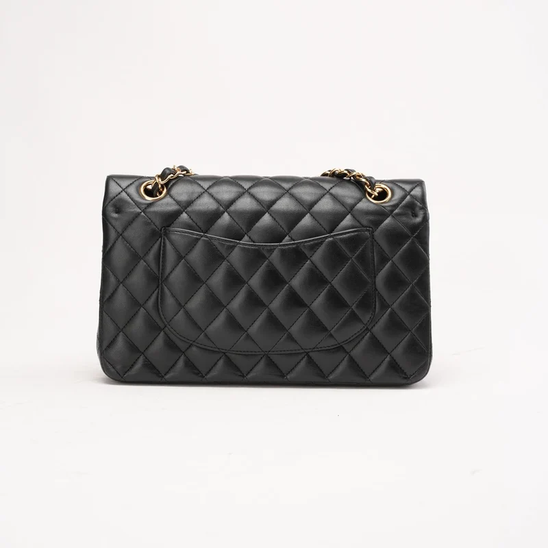Chanel Classic Medium Double Flap Lammleder Schwarz 2020