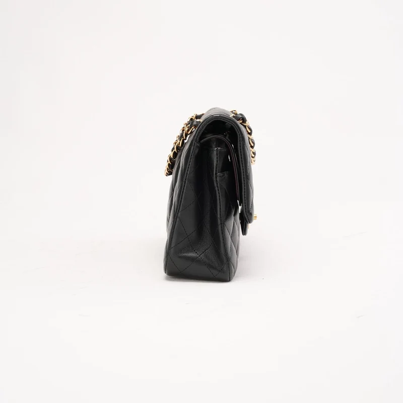 Chanel Classic Medium Double Flap Lammleder Schwarz 2020