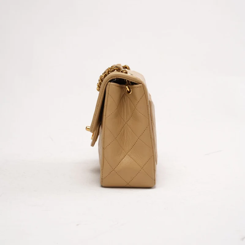 Chanel Vintage Mini Square Classic Flap Bag, Lammbeige, 1991