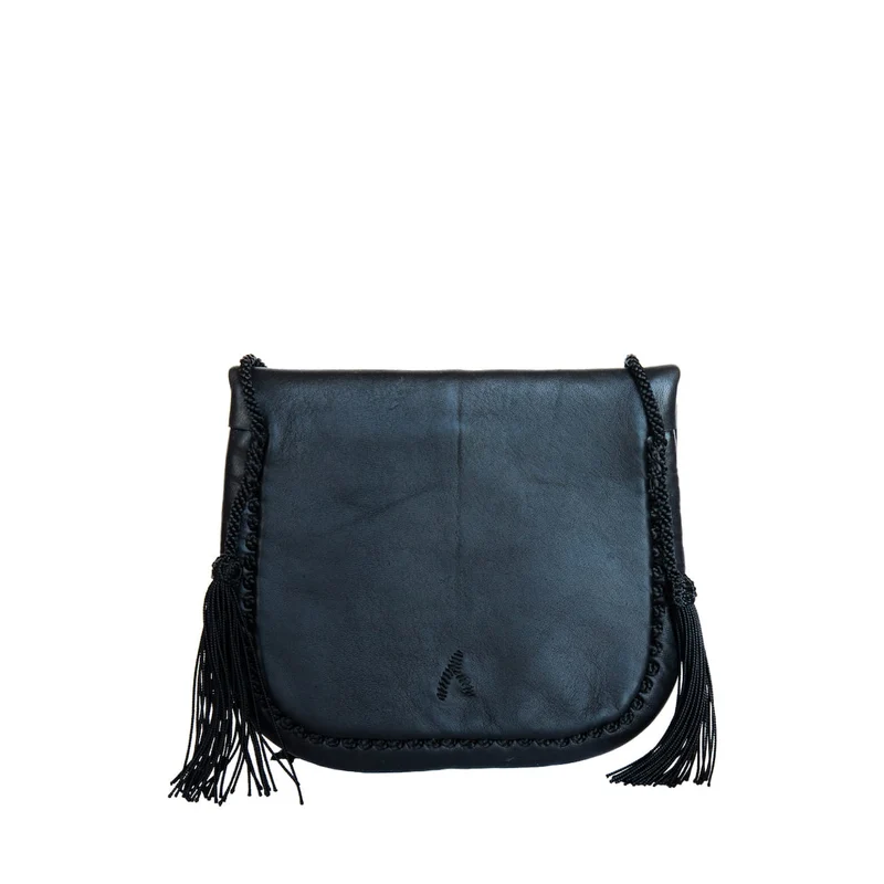 Bestickte Mini Berber Umhängetasche aus Leder