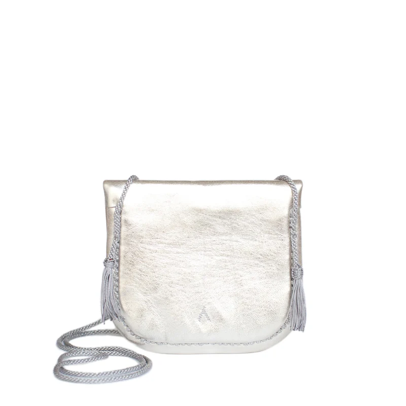 Bestickte Mini Berber Umhängetasche aus Leder
