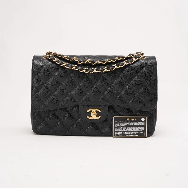 Chanel Classic Jumbo Double Flap Caviar Black 2011