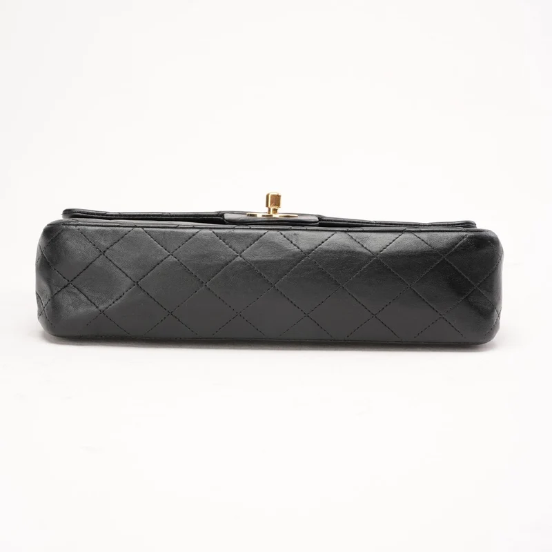 Chanel Vintage Lammleder Medium Classic Double Flap Bag Schwarz 2003