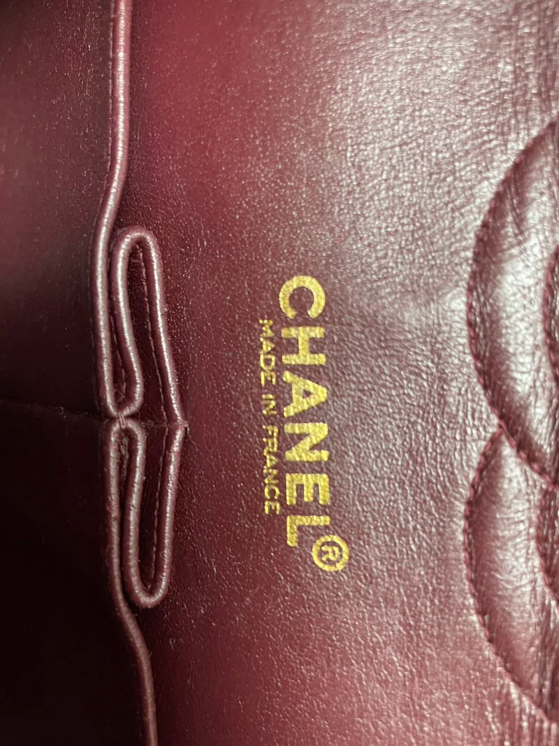 Chanel Vintage Lammleder Medium Classic Double Flap Bag Schwarz 2003