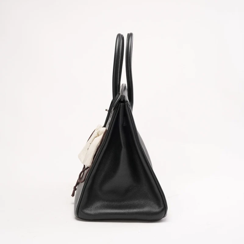 Hermès Birkin 35 aus schwarzem Epsom-Holz mit Palladium-Beschlägen, K-Square-Design, 2007