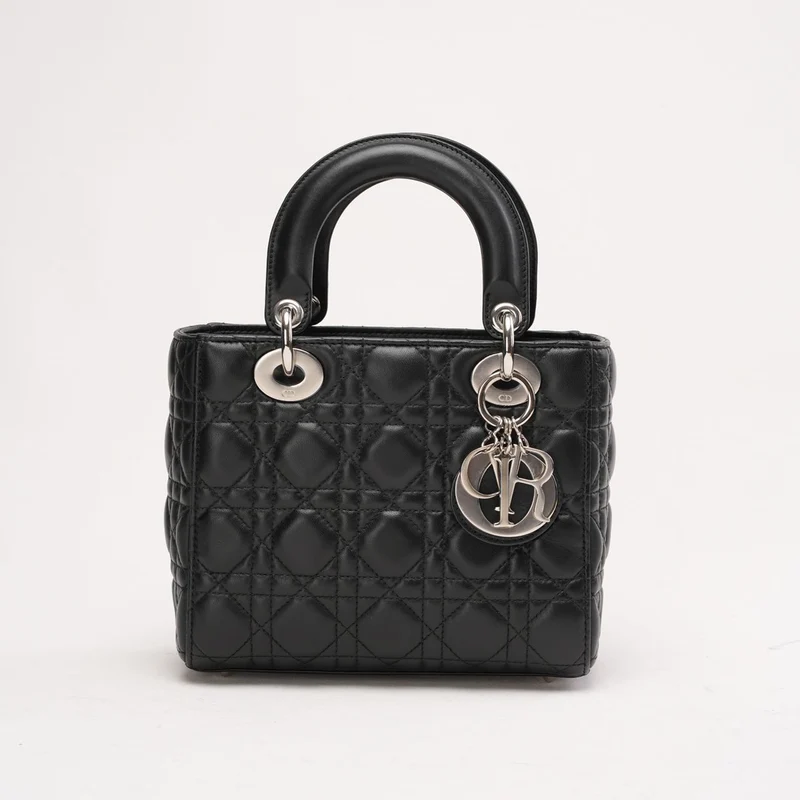 Christian Dior Kleine Lady Dior Tasche aus Lammleder, Schwarz, 2017