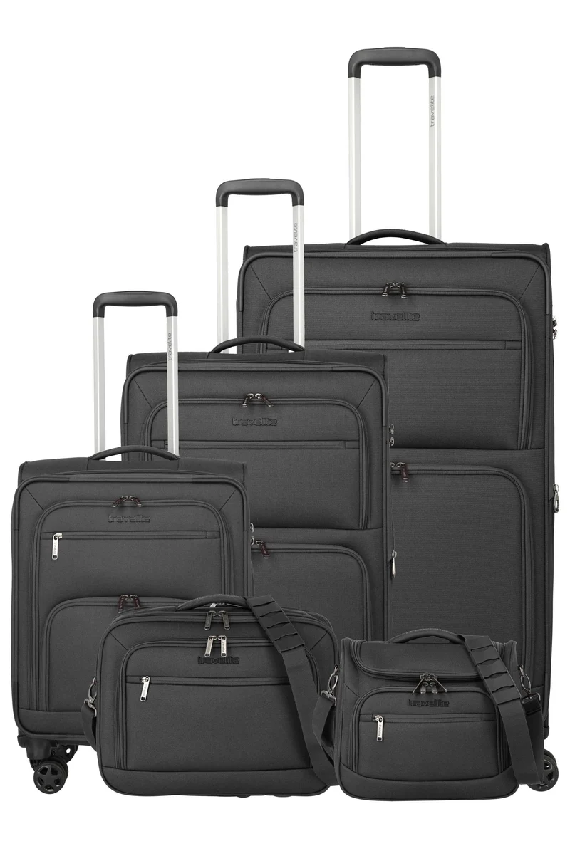 Travelite CUBIS Trolley 4w, Set L/M/S/Beauty Case/Bordtasche