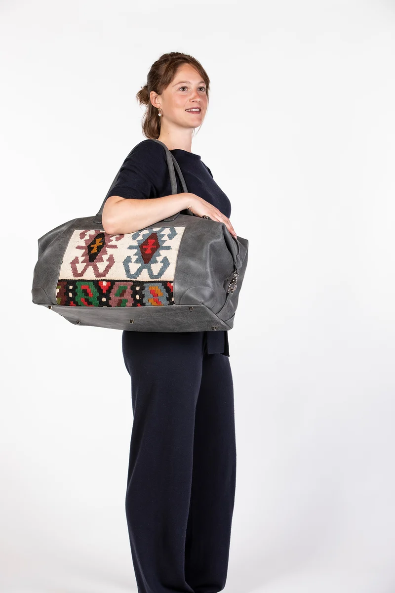 Sued Weekender - Dark Grey-Blue / Kilim