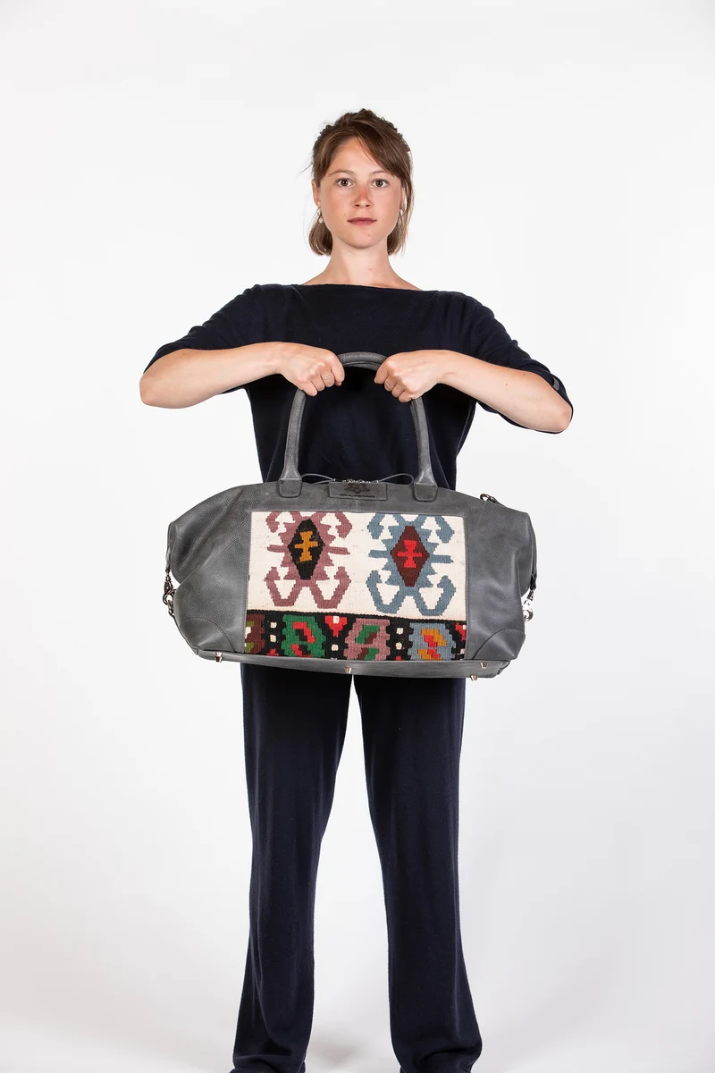 Sued Weekender - Dark Grey-Blue / Kilim