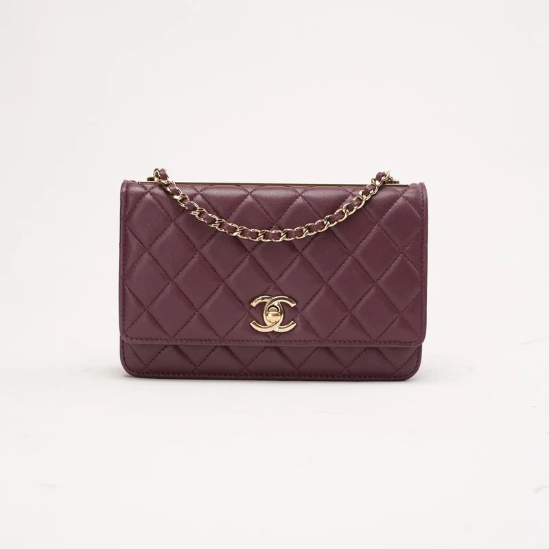Chanel Trendy CC WOC Lammleder Burgunderrot