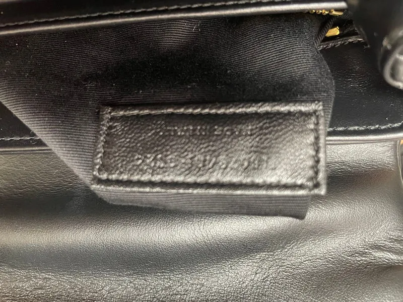 Saint Laurent Schwarze Loulou Toy Crossbody-Tasche aus Leder mit goldener Hardware, Modelljahr 2024