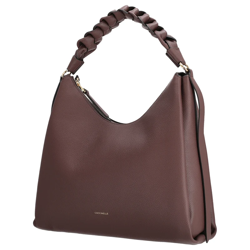 Coccinelle Boheme Grana Double - Schultertasche M 34 cm (berry/winter rose)
