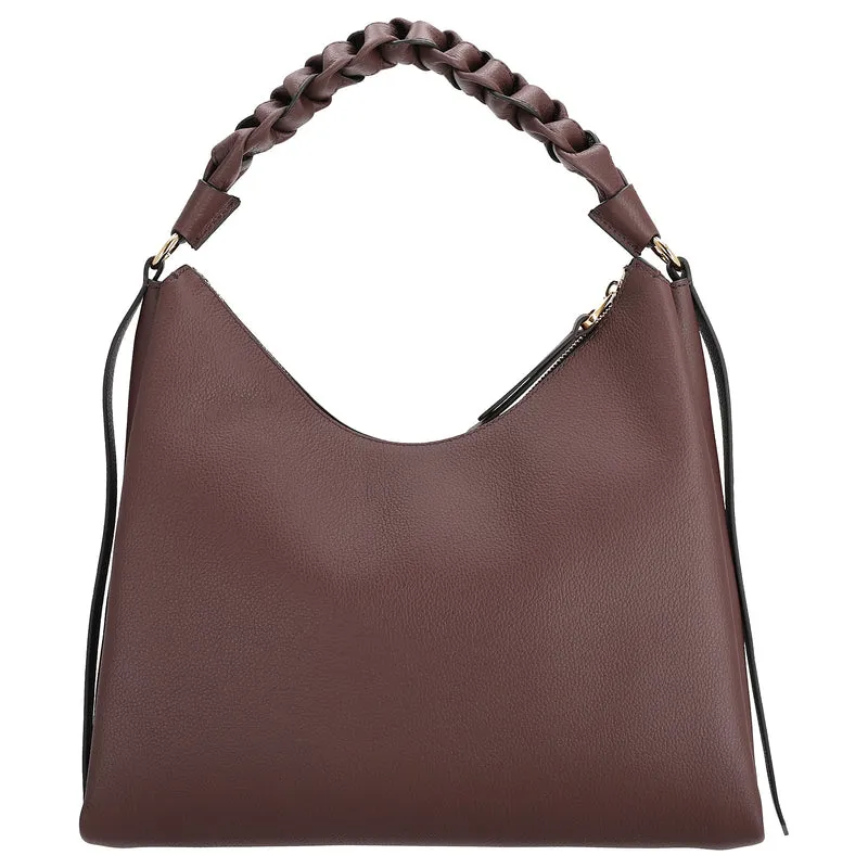 Coccinelle Boheme Grana Double - Schultertasche M 34 cm (berry/winter rose)