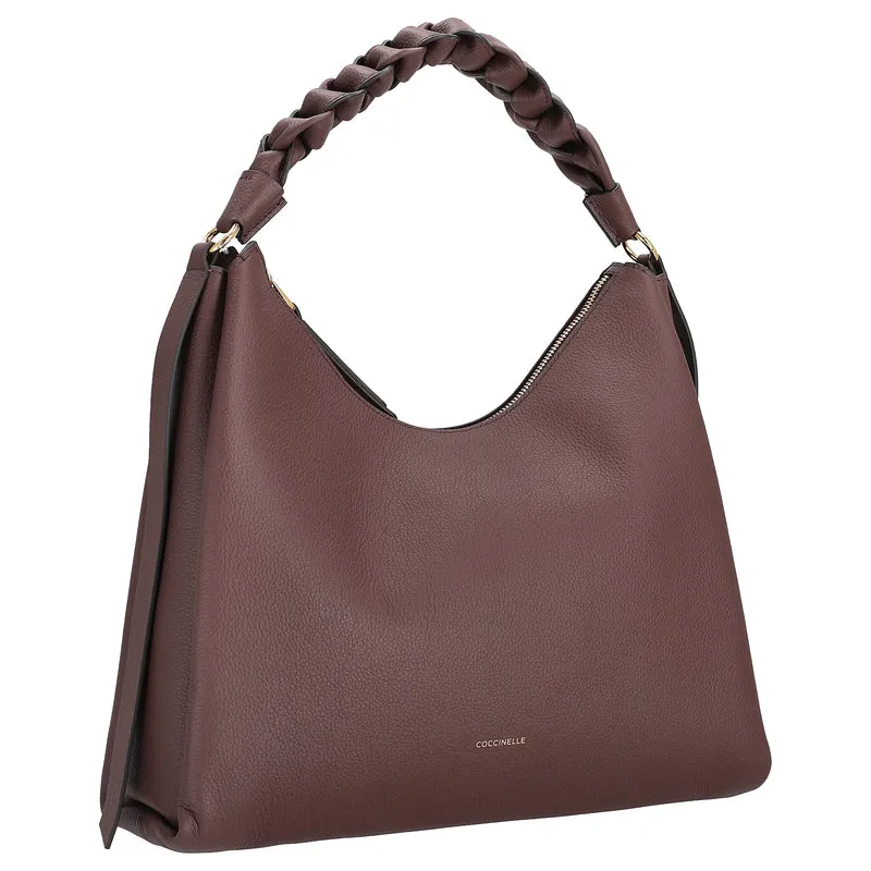 Coccinelle Boheme Grana Double - Schultertasche M 34 cm (berry/winter rose)