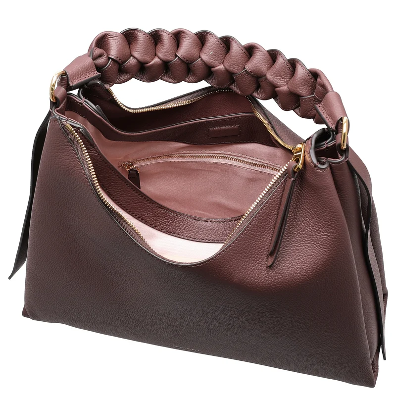 Coccinelle Boheme Grana Double - Schultertasche M 34 cm (berry/winter rose)