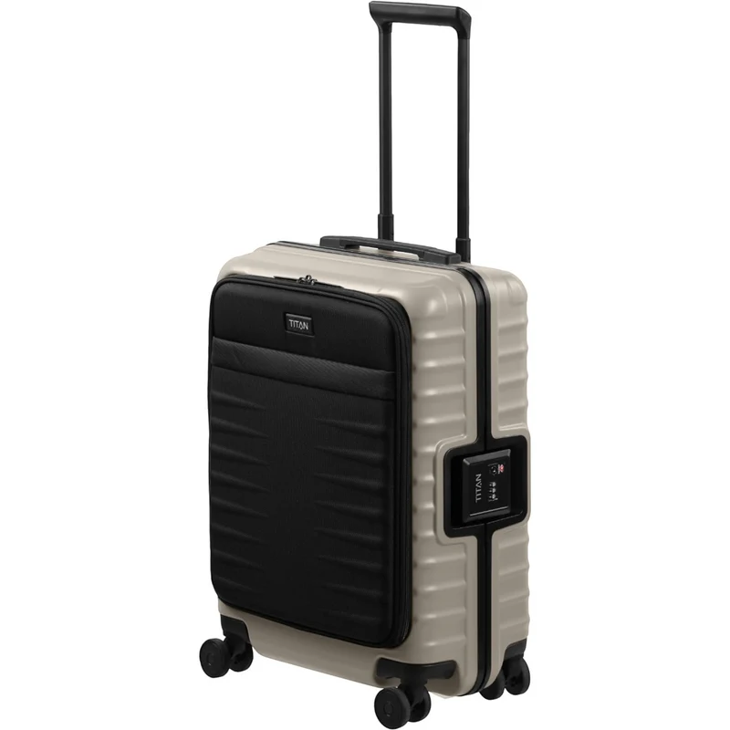TITAN OVERSEAS 4-Rad-Bordtrolley S+ mit Vortasche 55 cm -Moonstone Grey
