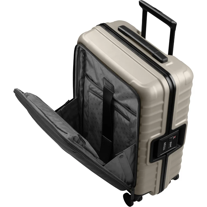 TITAN OVERSEAS 4-Rad-Bordtrolley S+ mit Vortasche 55 cm -Moonstone Grey