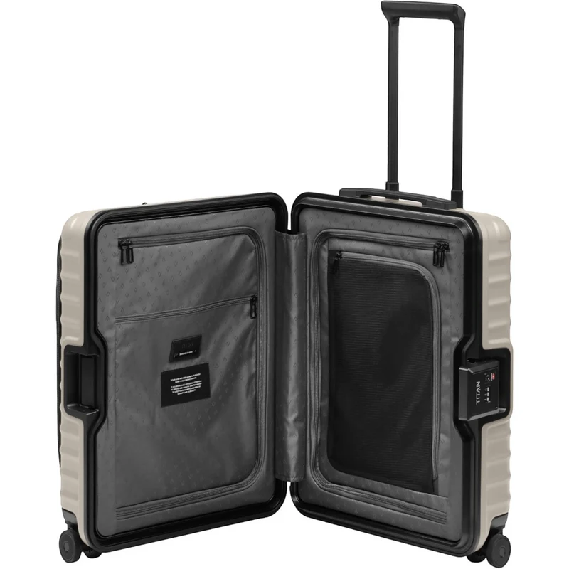 TITAN OVERSEAS 4-Rad-Bordtrolley S+ mit Vortasche 55 cm -Moonstone Grey