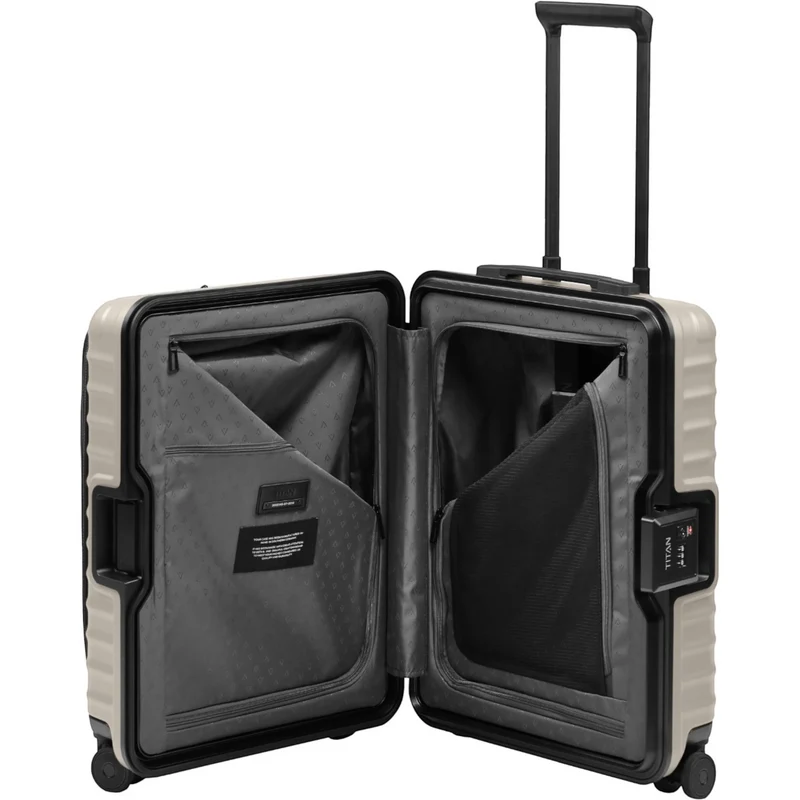 TITAN OVERSEAS 4-Rad-Bordtrolley S+ mit Vortasche 55 cm -Moonstone Grey