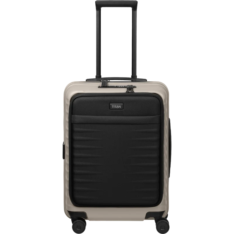 TITAN UPGRADE 4-Rad-Bordtrolley S+ mit Vortasche 55 cm -Moonstone Grey