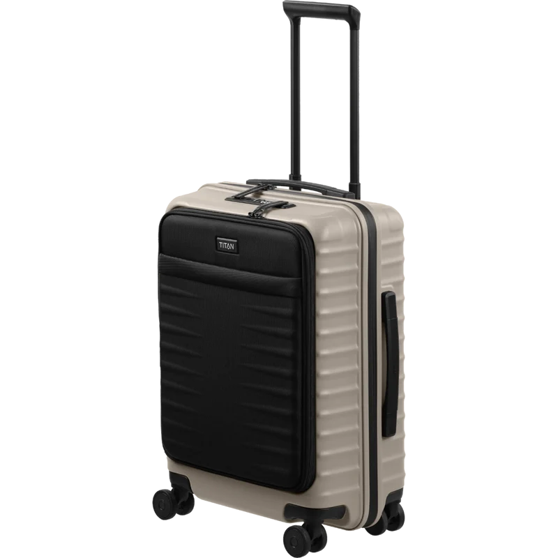 TITAN UPGRADE 4-Rad-Bordtrolley S+ mit Vortasche 55 cm -Moonstone Grey
