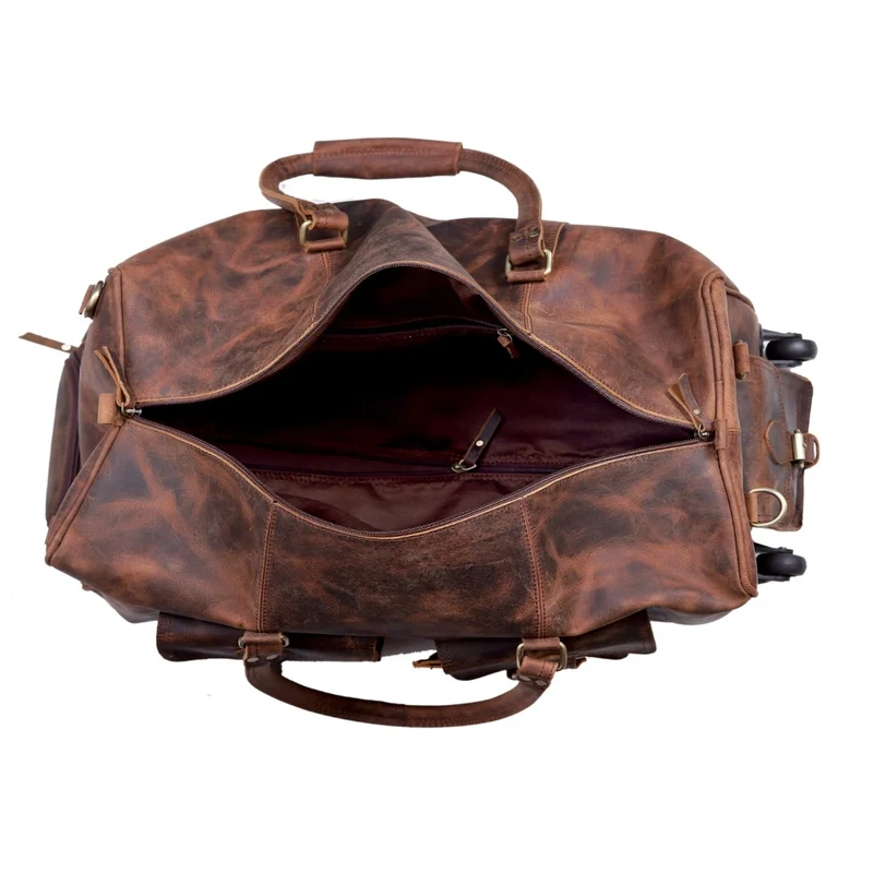 Camper Leather Wheeled Duffle Bag Combo