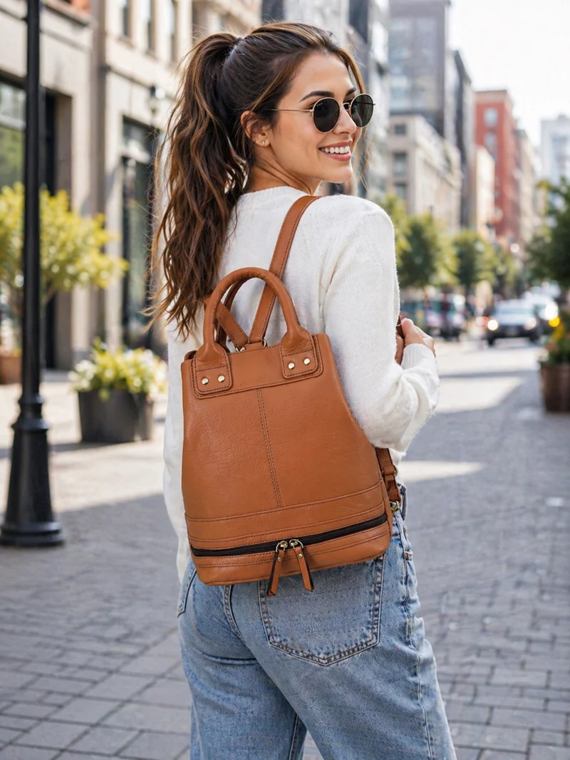 Royce Travel Leather Backpack