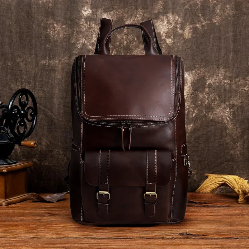 Corbin Brown Travel Leather Backpack