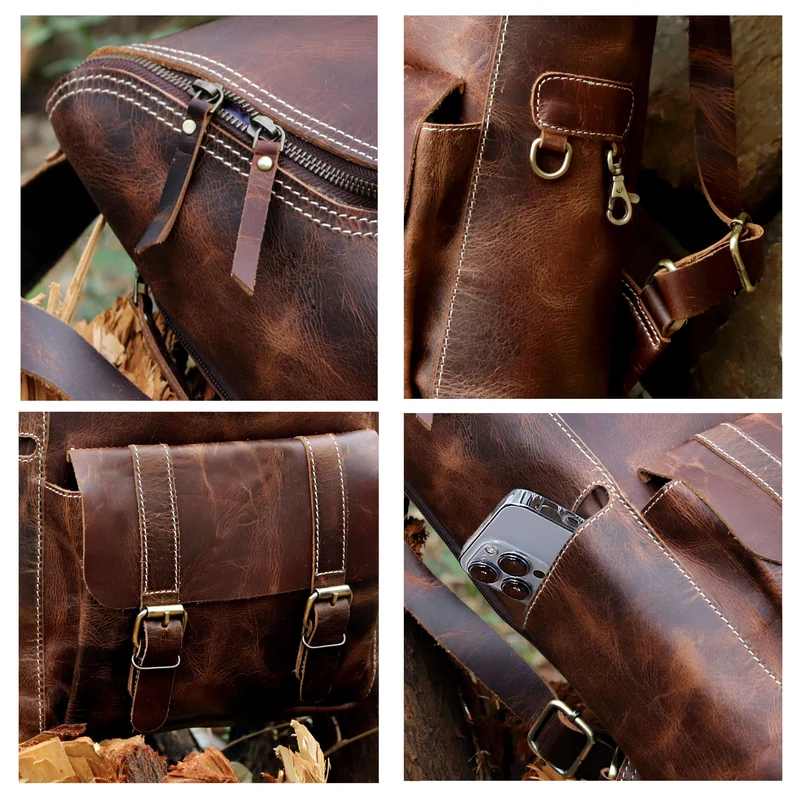 Corbin Brown Travel Leather Backpack