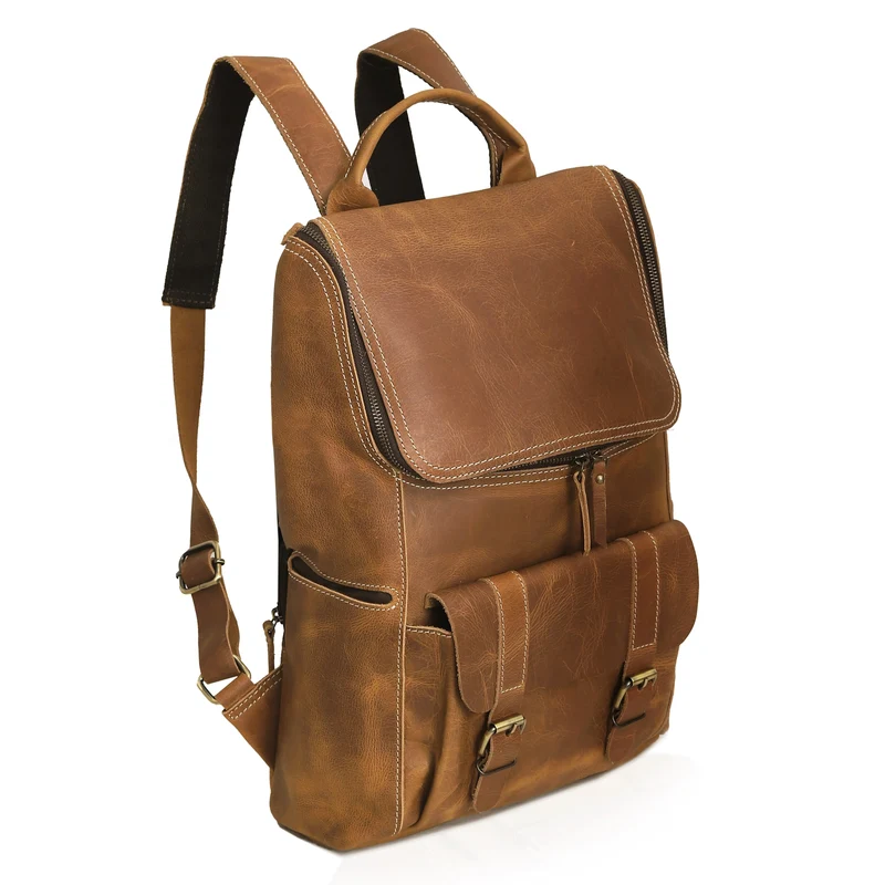 Corbin Tan Travel Leather Backpack