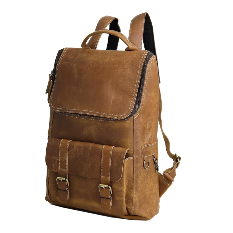 Corbin Tan Travel Leather Backpack