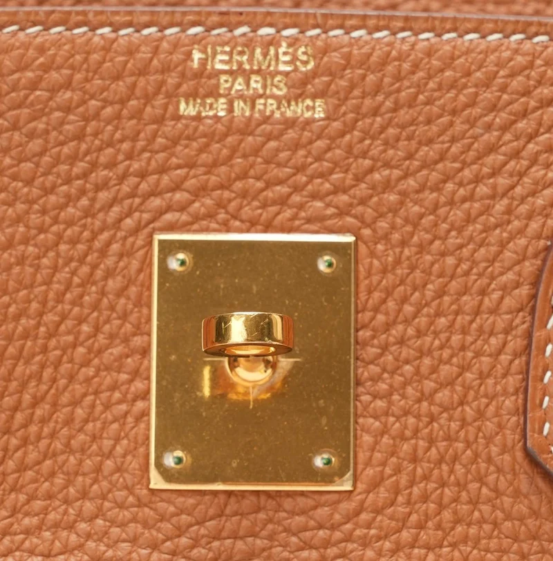 Hermès Birkin 35 Gold und goldfarbene Togo-Ledertasche 2012