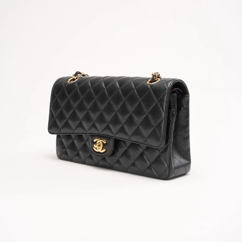 Chanel Classic Double Flap Bag Medium Caviar Black 2020