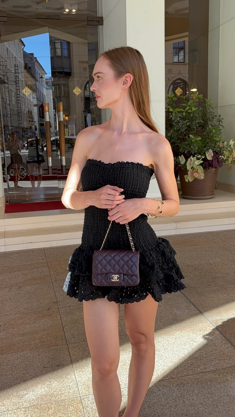 Chanel Mini Square Classic Flap Bag aus Lammleder, burgunderrot, 2017