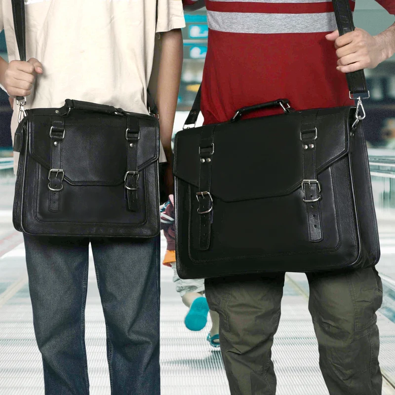 Kingsley Father & Son Leather Messenger Bag Set