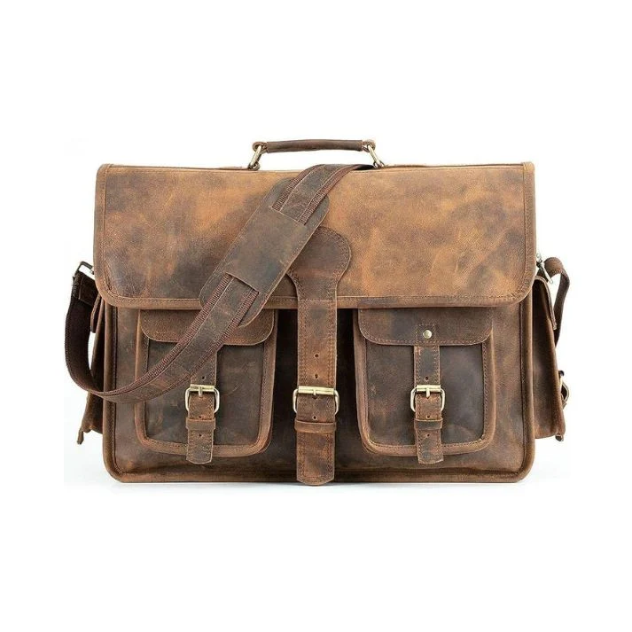 Colton Buffalo Leather Laptop Messenger Bag