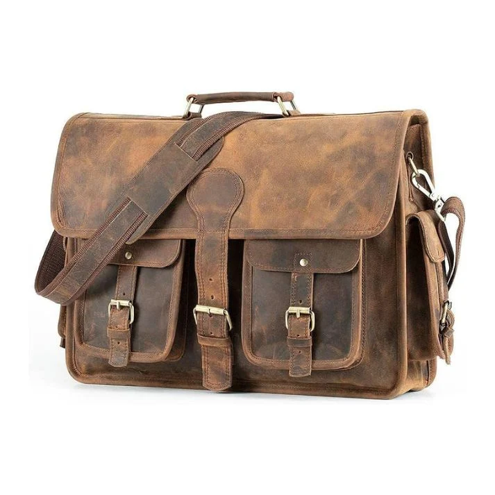 Colton Buffalo Leather Laptop Messenger Bag