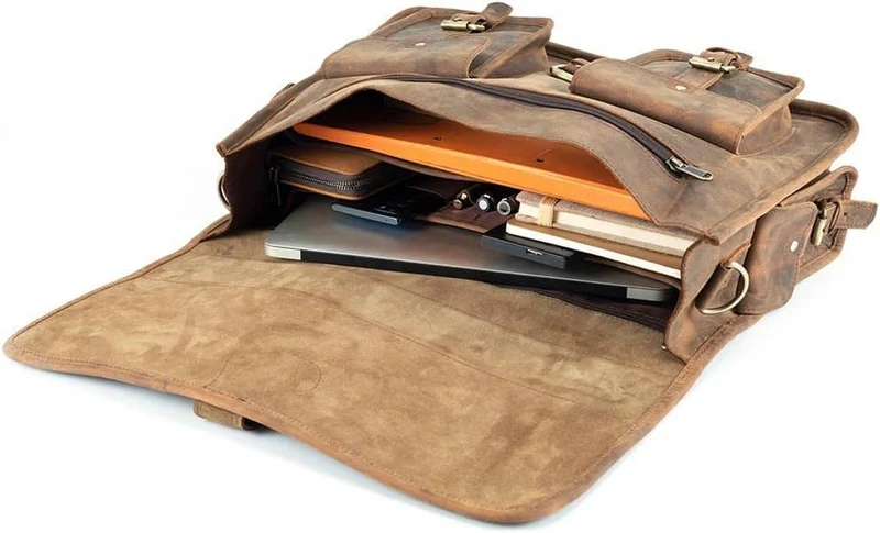 Colton Buffalo Leather Laptop Messenger Bag