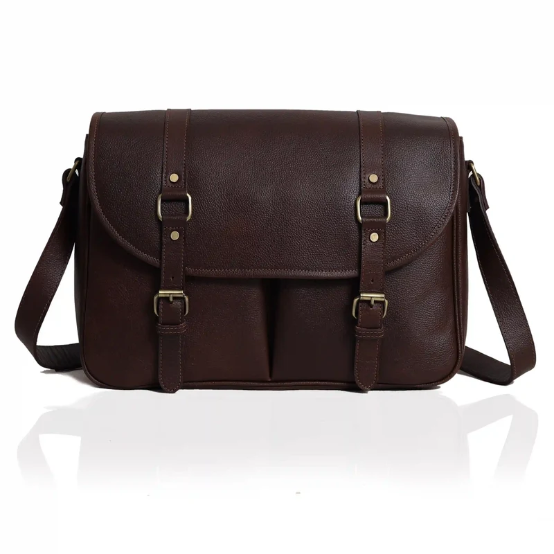 Ashford Full-Grain Leather Messenger Bag