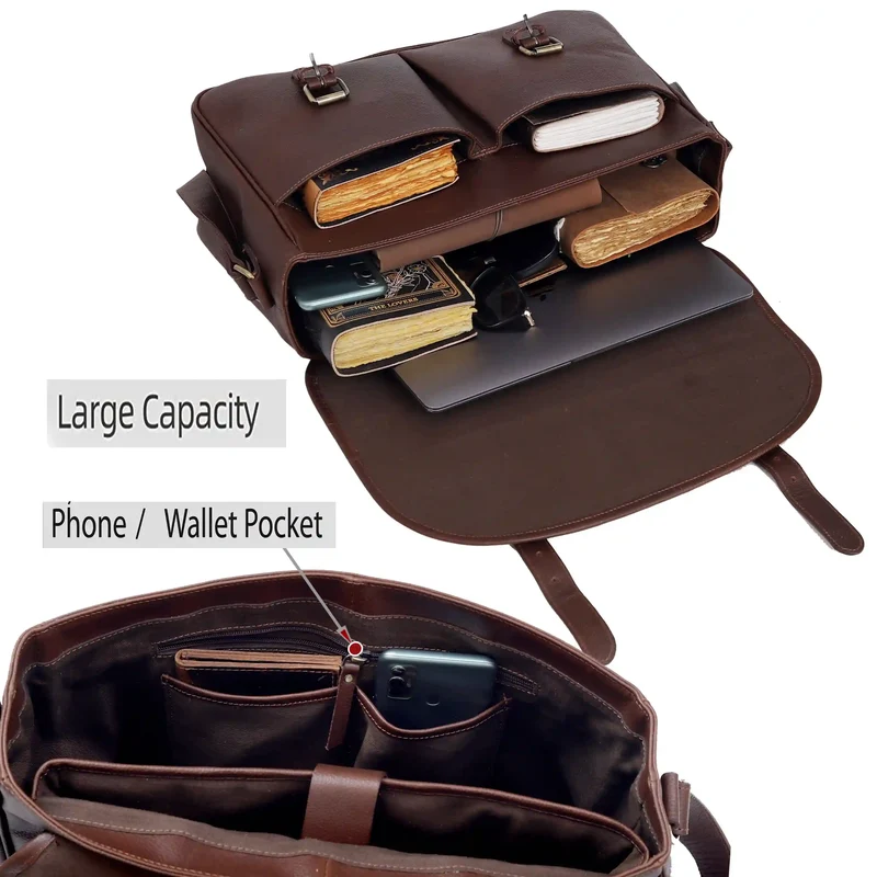 Ashford Full-Grain Leather Messenger Bag