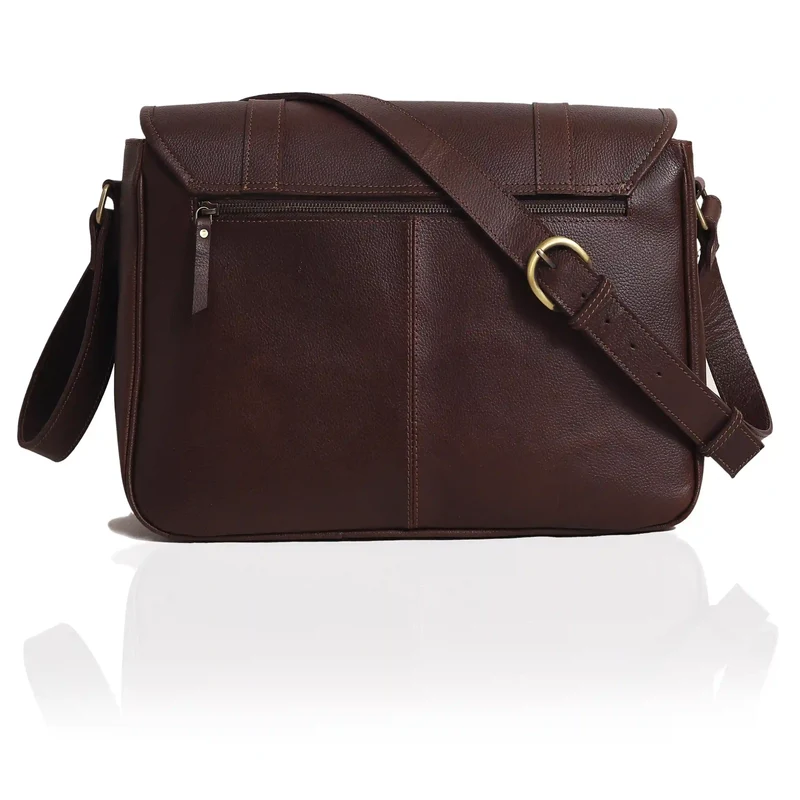 Ashford Full-Grain Leather Messenger Bag
