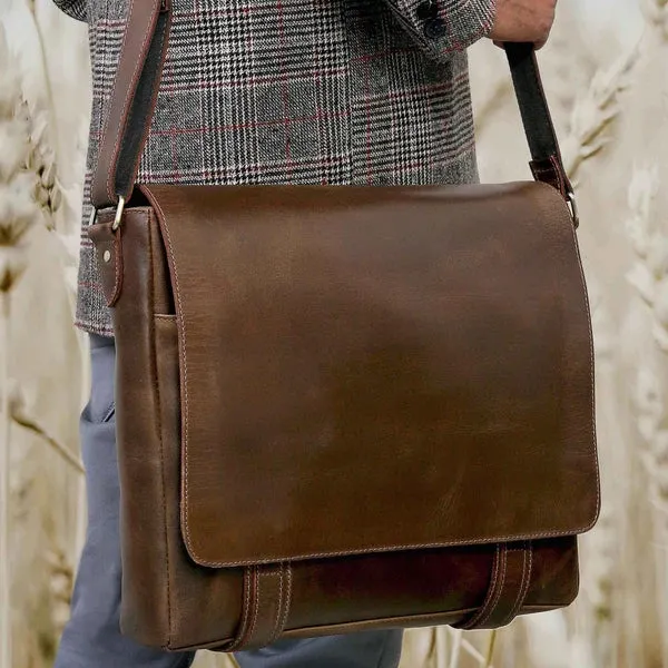 Emerson Full Grain Leather Messenger Bag