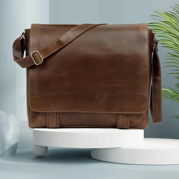 Emerson Full Grain Leather Messenger Bag